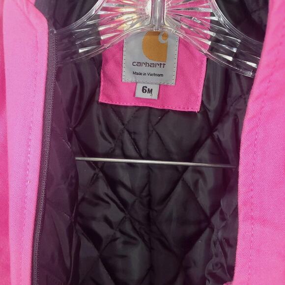 Carhartt Baby Girls Sz 6 Months One Piece Pink Insulated Outerwear Snowsuit - Picture 8 of 9